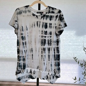 Gypsy 05 Mia Tie Dye Tunic Top Black Grey Small NWT Casual Boho Festival Spring